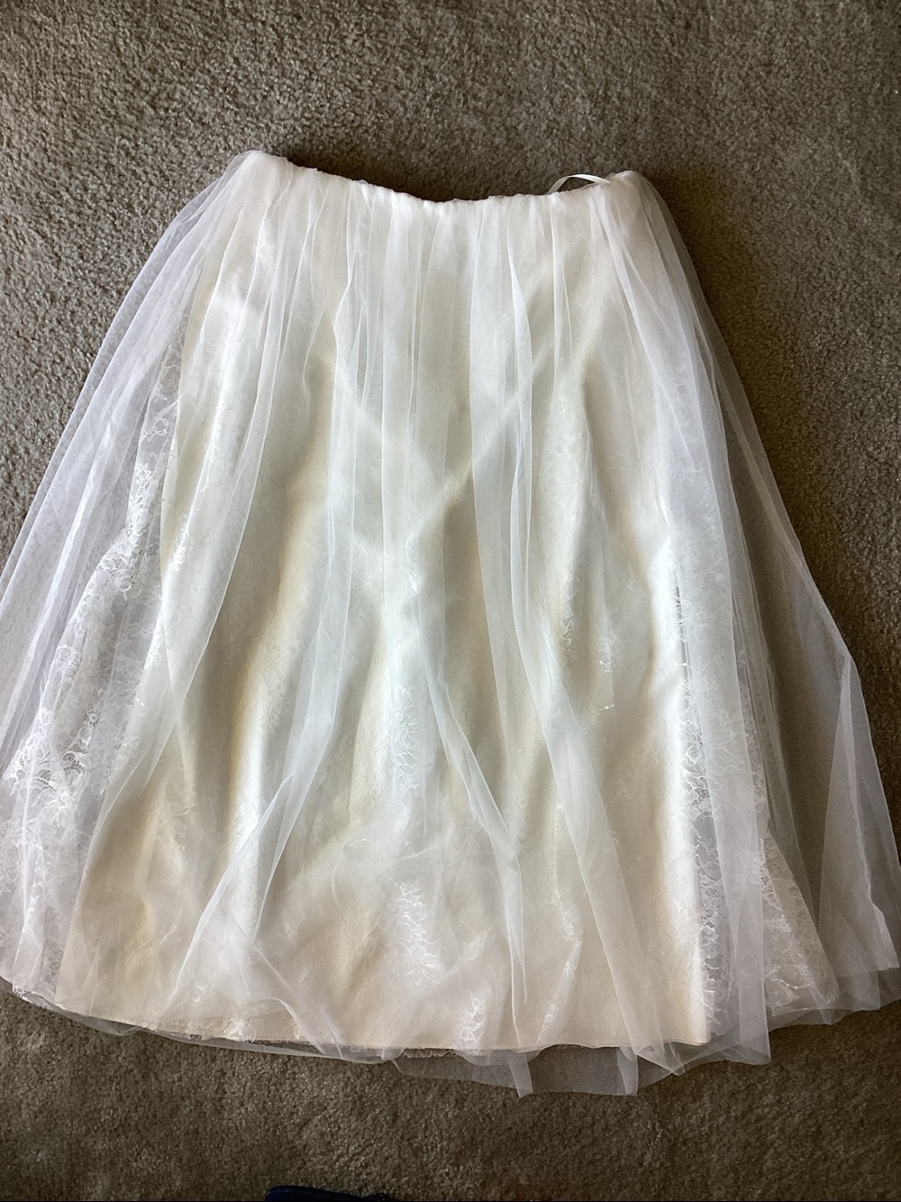 Classic White Bridal Tulle Skirt, XL